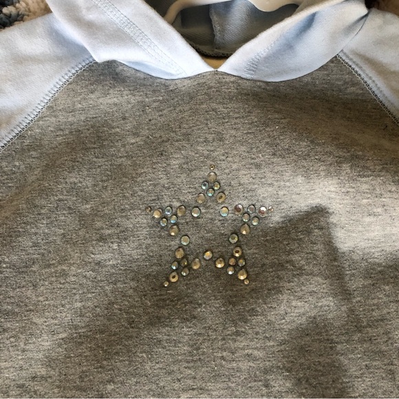 NEW Old Navy Long-Sleeve Cotton Hoodie Dress for Girls Color block, gray blue - Picture 3 of 10